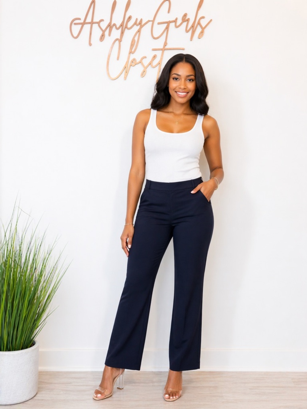 Ann Taylor Factory Navy Curvy Fit Dress Pants – Size 12 Petite
